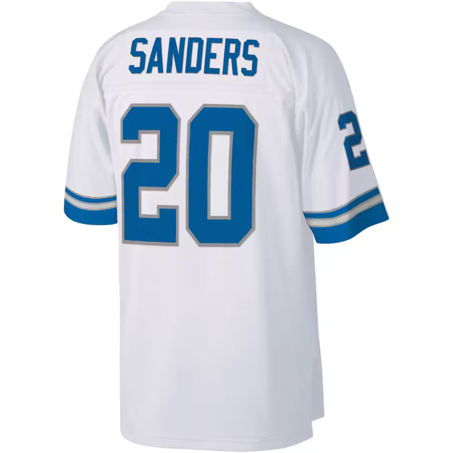 Mens Detroit Lions Barry Sanders Mitchell & Ness White Legacy Replica Jersey