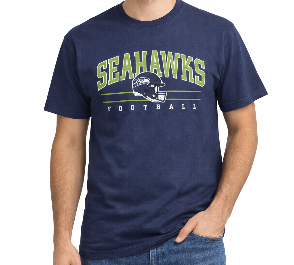 Seattle Seahawks Mens Atlas Blue Roscoe Franklin Tee By 47' Brand