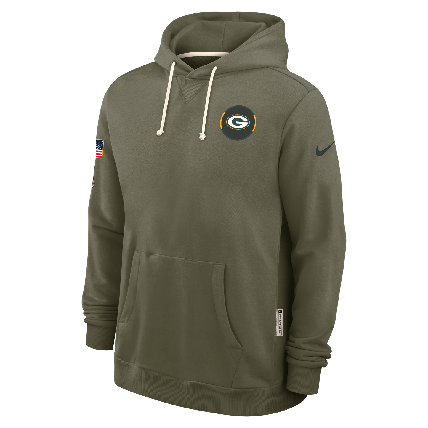 Men's Green Bay Packers Nike Olive Green 2025 Salute To Service Club Pullover Hoodie