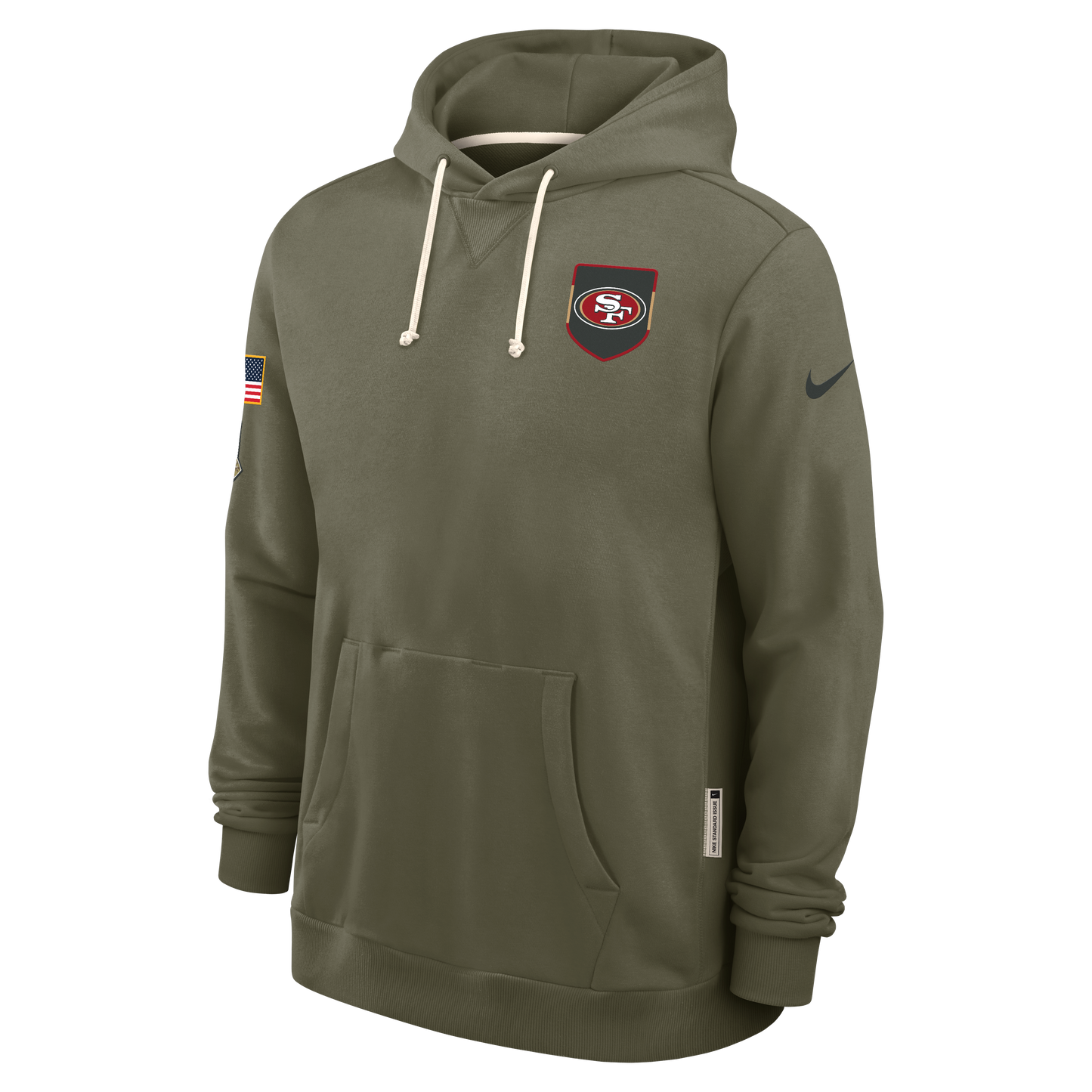 Men's San Francisco 49ers Nike Olive Green 2025 Salute To Service Club Pullover Hoodie