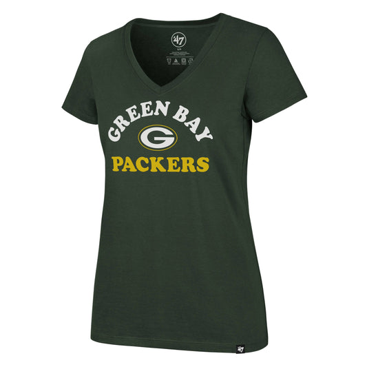 Women's Green Bay Packers NFL Cooper Arch Ultra V-Neck Tee By '47 Brand