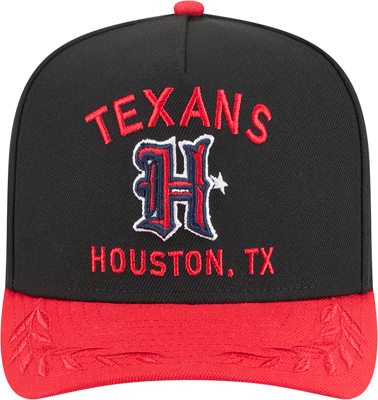 Men's Houston Texans New Era 2025 NFL Draft Black A-Frame 9FIFTY Snapback Adjustable Hat