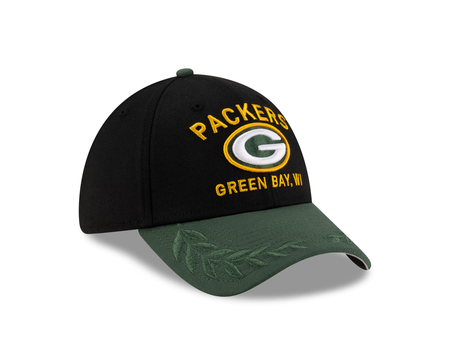 Men's Green Bay Packers New Era 2025 NFL Draft Black 39THIRTY Flex Fit Hat