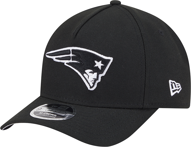 New England Patriots New Era Black A-Frame 9FORTY M-Crown Adjustable Hat
