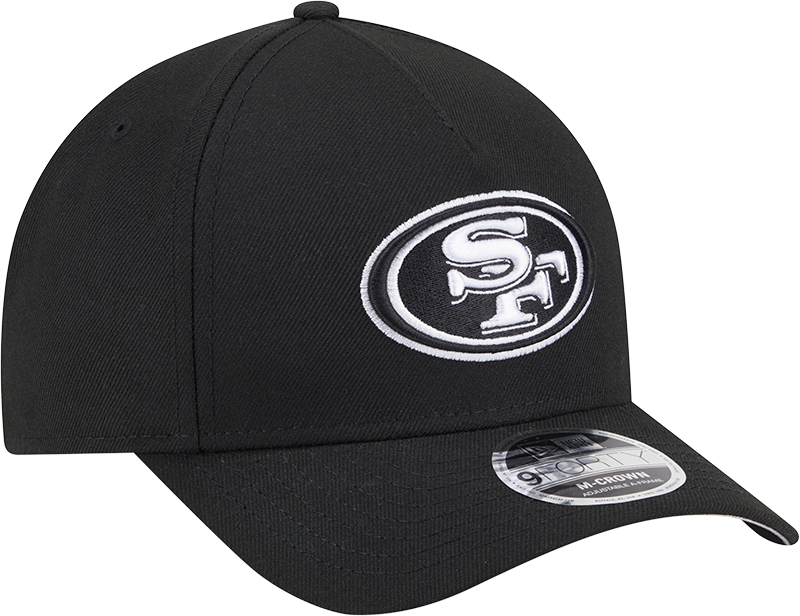 San Francisco 49ers New Era Black & White Primary 9FORTY A-Frame M-Crown Adjustable Hat