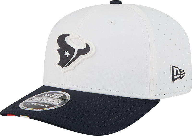 Men's Houston Texans New Era White/Navy 2025 NFL Training Camp 9SEVENTY Adjustable Hat