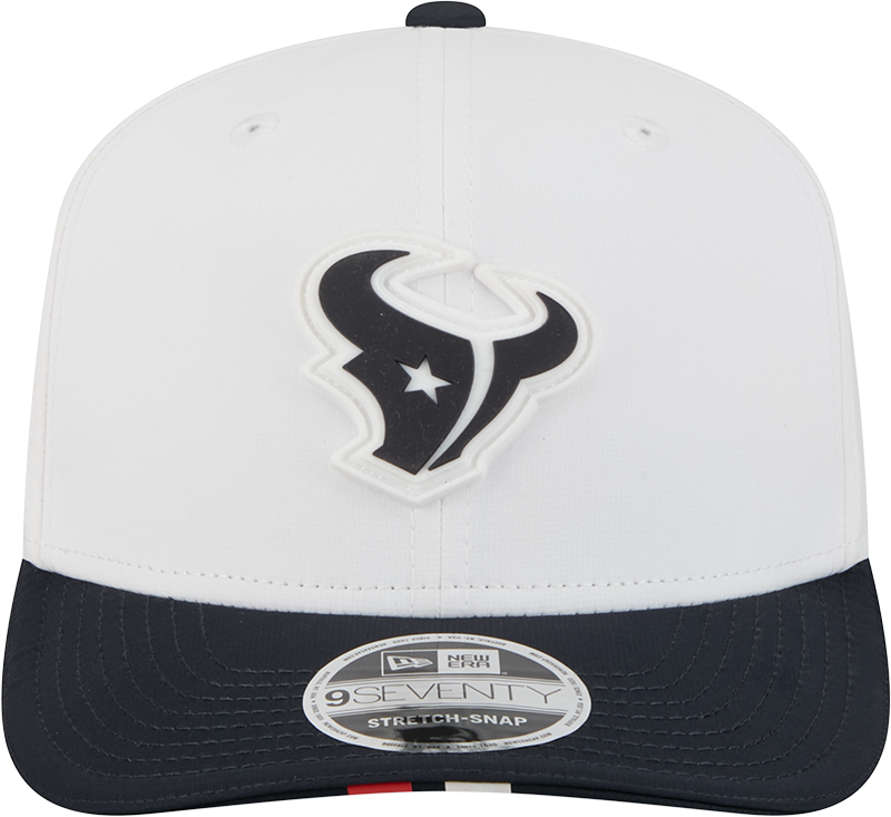 Men's Houston Texans New Era White/Navy 2025 NFL Training Camp 9SEVENTY Adjustable Hat