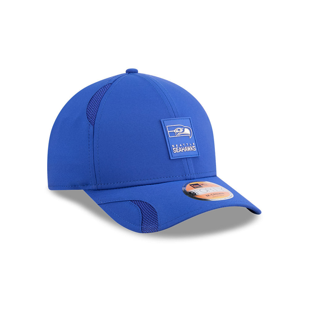 Men's Seattle Seahawks New Era Retro Logo Royal 2025 NFL Sideline Heat 9FORTY M-Crown Adjustable Hat