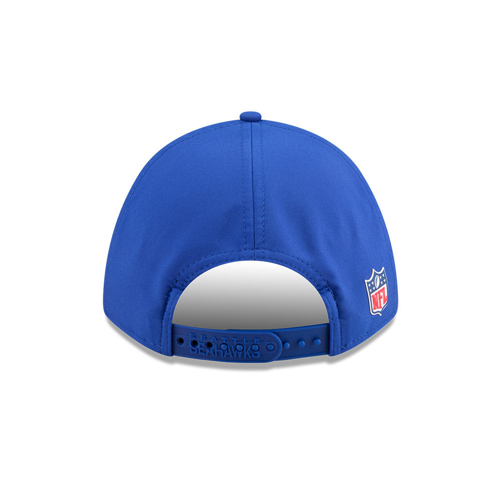 Men's Seattle Seahawks New Era Retro Logo Royal 2025 NFL Sideline Heat 9FORTY M-Crown Adjustable Hat
