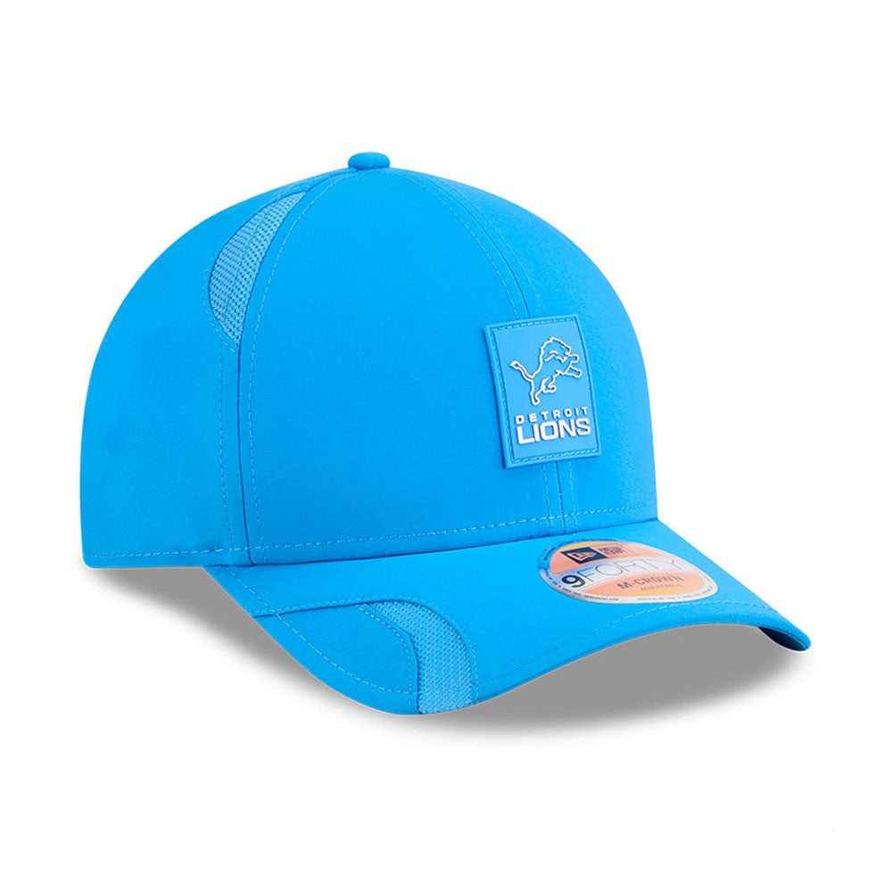 Men's Detroit Lions New Era Blue 2025 NFL Primary Logo Sideline Heat 9FORTY M-Crown Adjustable Hat