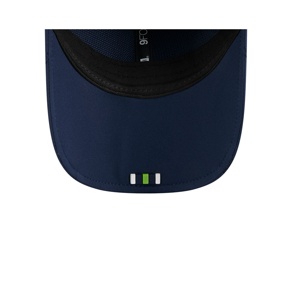 Men's Seattle Seahawks New Era Navy 2025 NFL Sideline Heat 9FORTY M-Crown Adjustable Hat