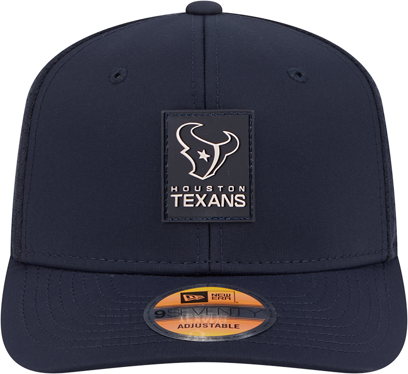 Men's Houston Texans New Era Navy 2025 Sideline 9SEVENTY Trucker Adjustable Hat