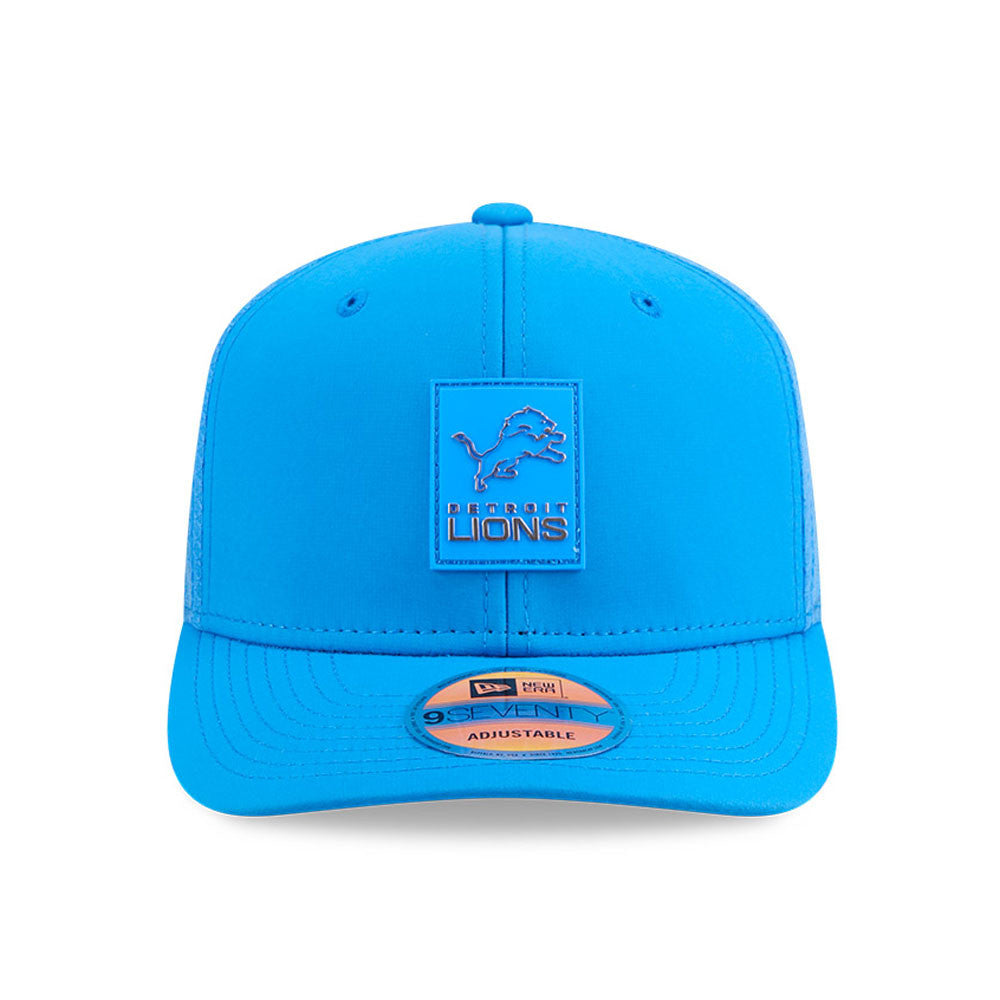 Men's Detroit Lions New Era Blue 2025 NFL Sideline Heat 9SEVENTY Adjustable Hat