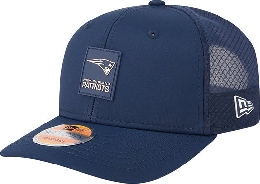 Men's New England Patriots New Era Navy 2025 Sideline 9SEVENTY Trucker Adjustable Hat