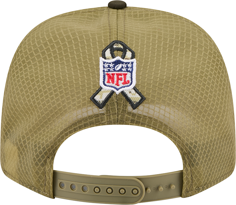 Men's Philadelphia Eagles New Era Green 2025 Salute To Service Sideline 9SEVENTY Trucker Adjustable Hat