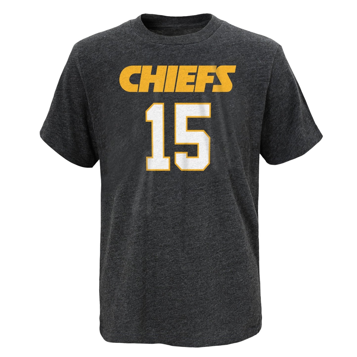 Youth Kansas City Chiefs Patrick Mahomes Heather Gray Mainliner Player Name & Number T-Shirt