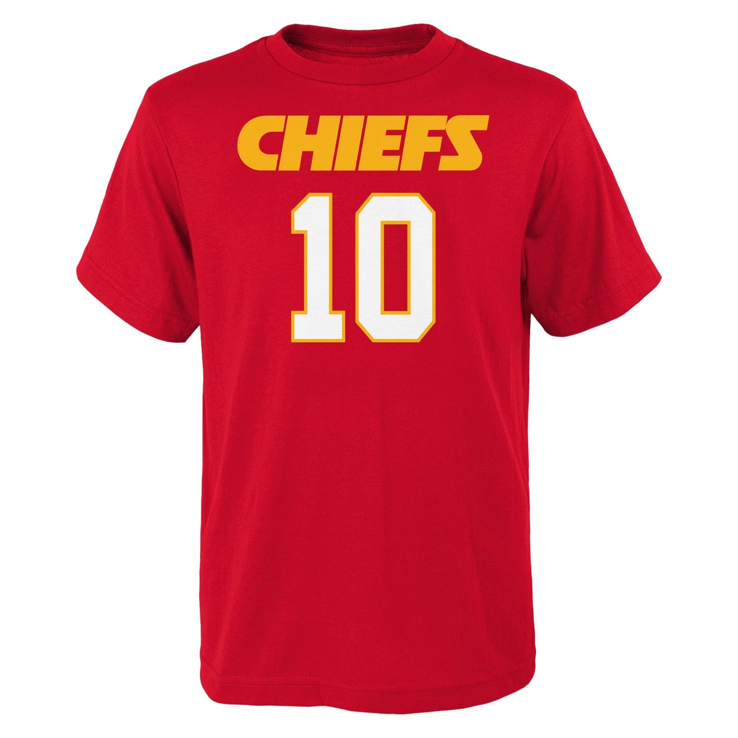 Youth Kansas City Chiefs Isiah Pacheco Red Mainliner Player Name & Number T-Shirt