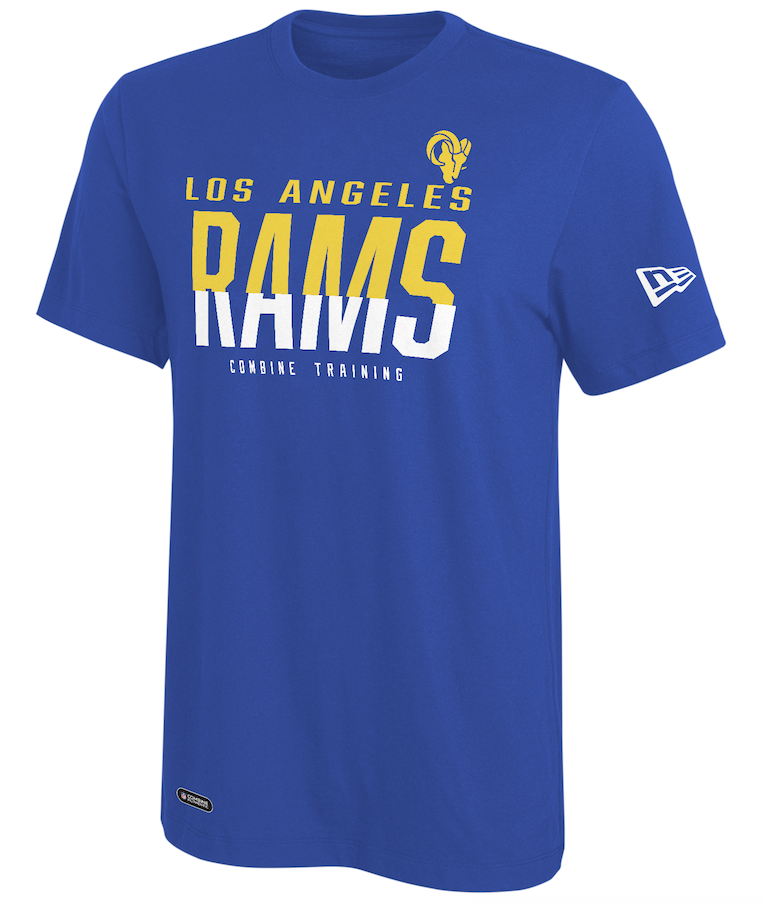 Men's Los Angeles Rams New Era Combine Authentic Split Line Short T-Shirt