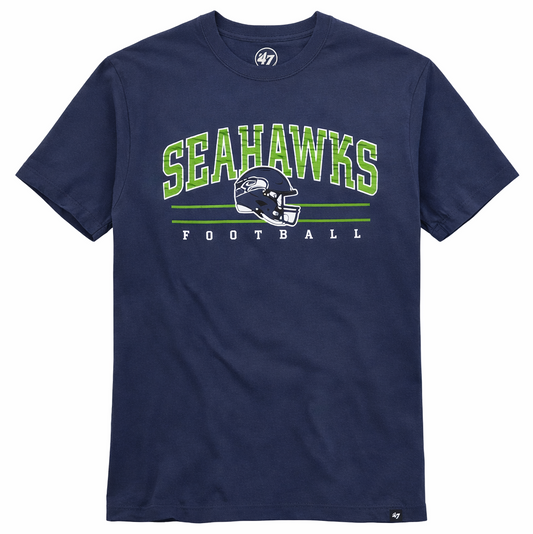 Seattle Seahawks Mens Atlas Blue Roscoe Franklin Tee By 47' Brand