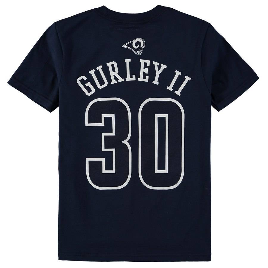 Youth Los Angeles Rams Todd Gurley II Navy Mainliner Name & Number T-Shirt